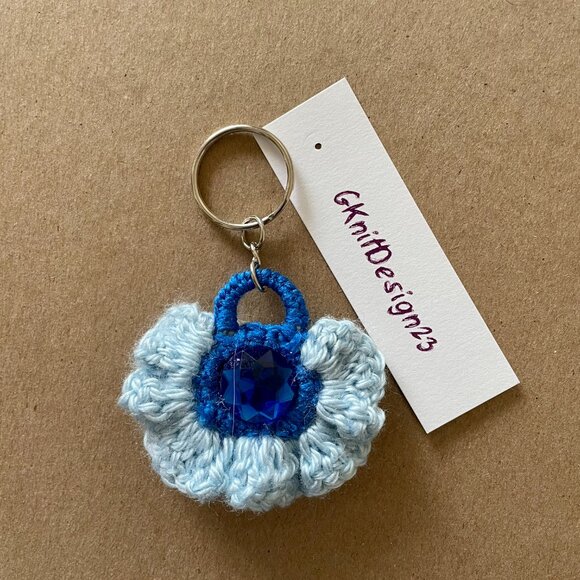 Little Squirrel Keychain Charm, Crochet Handmade Backpack Charm - Picture 2 of 6